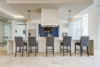Gourmet kitchen and private dining room